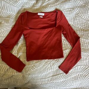 Aritzia Reddish Orange Long Sleeve